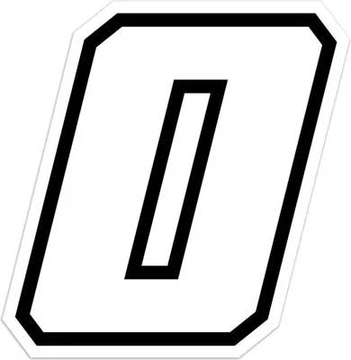 Produktbild von Sticker Rennnummer für Moto "0" Race Moto GP, weiss, 10 x 10 cm