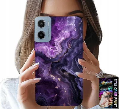 Image de Etui Do Motorola Moto G06 - Fioletowy Marmurek Modne Kobiece + Szkło
