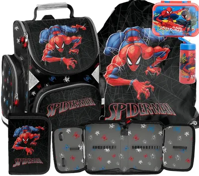 Produktbild von SPIDEY SPIDERMAN Schulranzen set 5in1 Ranzen rucksack Federmappe Turnbeutel SPIDER-MAN fur JUNGEN FÜR SCHULKINDER SCHULRANZEN FEDERMAPPE TURNBEUTEL