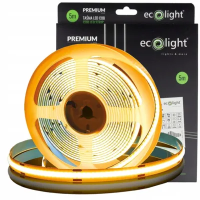 Zdjęcie produktu dla Taśma LED COB 480 7W/m 3000K IP20 12V 5mm / 5m P EC20693 Eco Light