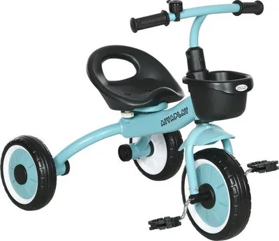 Produktbild von Kinderfahrrad mit verstellbarer Sitzbank, Fahrradkorb und Klingel, sicher und stilvoll