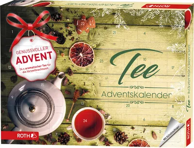 Produktbild von ROTH Tee Adventskalender gefüllt mit hochwertigen Teemischungen, Kalender mit Tee für die Vorweihnachtszeit