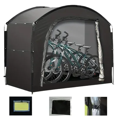 Produktbild von Garagenzelt,fahrradzelt 220×150×185 cm,wetterfeste fahrradgarage für 2 räder, motorräder und gartengeräte,Carport aus 210D oxford,Gartenschuppen