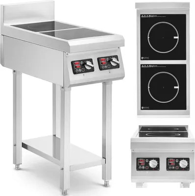 Zdjęcie produktu dla Kuchnia indukcyjna 2 palnikowa wolnostojąca 400 V 2 x 3500 W