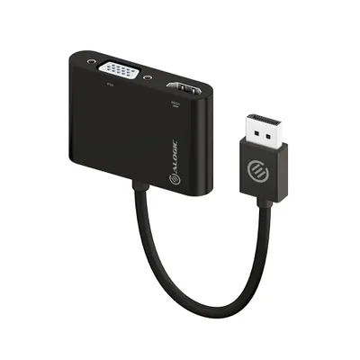 Obrázek produktu pro ALOGIC DP-VGHD4K-ADP, DisplayPort, HDMI + VGA (D-Sub), Samec, Samice, Černá, 35 g