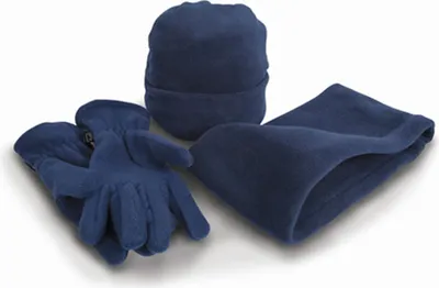 Produktbild von Result Winter Essentials R040X | Fleece-Winterset: Mütze, Handschuhe, Nackenwärmer - Farbe: Navy - Größe: S