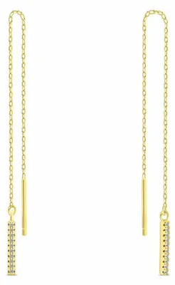 Produktbild von Brilio Silver Long Chain Earrings With Zircons Ea1007r