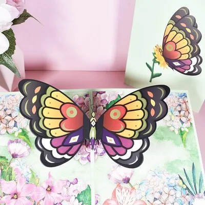 Immagine prodotto di biglietto d'auguri pop-up 3D Bella farfalla