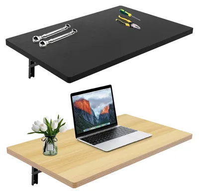 Produktbild von Wandmontierte klappbare Werkbank - Klapptisch - 81,3 x 45,7 cm - Maximale Belastung 249,5 kg - Dreieckhalterung - Holz