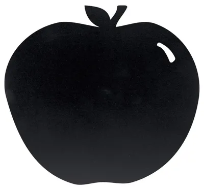 Productafbeelding van Krijtbord in appelvorm met krijtstift en klitteband, zwart, 31,6x29,1 cm