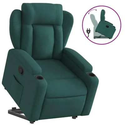 Produktbild von vidaXL Relaxsessel mit Aufstehhilfe Dunkelgrün Stoff