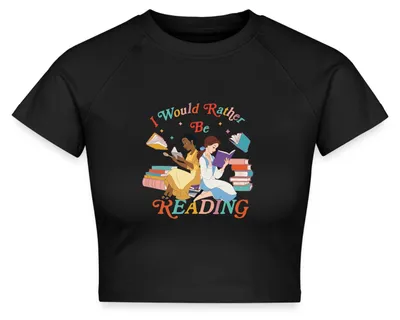 Produktbild von Prinzessin Tiana & Belle Rather Be Reading Crop Top, L, Schwarz