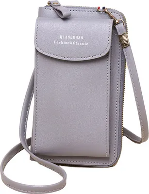 Obrázek produktu pro INF Kabelka na mobilní telefon crossbody z umělé kůže Šedá