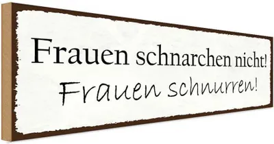 Produktbild von vianmo Holzschild 10x27 cm Frauen schnarchen nicht Männer