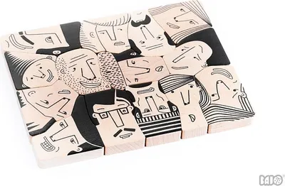 Image de Puzzle de formes en bois Bajo Personnes - Jouet éducatif 14 pièces