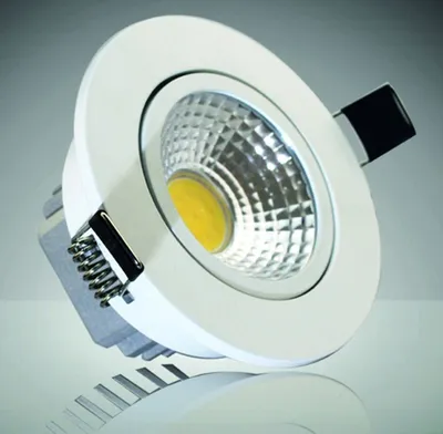Image de ChiliTec LED encastrable COB-5, 5W, 350lm ALU, 3000K, 90°, Ø85xT47mm, cadre blanc