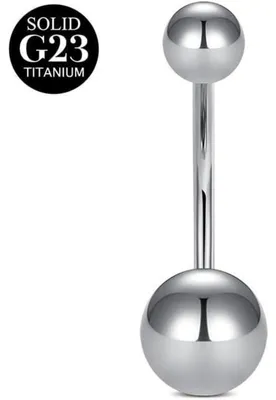 Obrázok produktu pre Piercing do brucha, ihlový, 10 mm, titán, strieborná farba, 14G