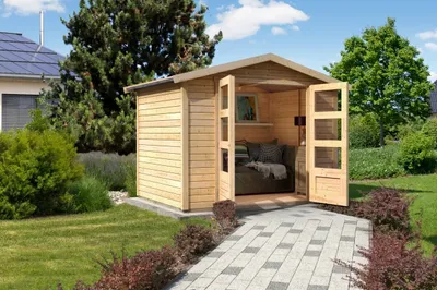 Produktbild von Karibu Gartenhaus Gerätehaus Amberg 4 naturbelassen 246x246x209 cm