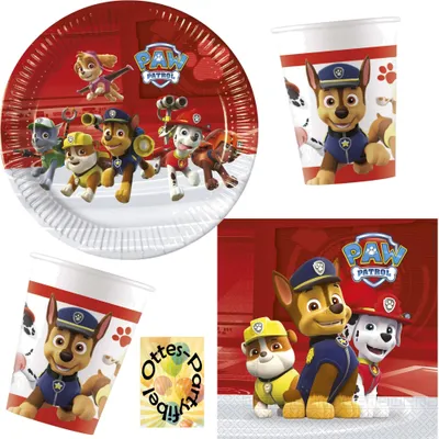 Produktbild von PAW Patrol Party Ready for Action Partyset 36tlg. - für 8 Gäste Teller Becher Servietten