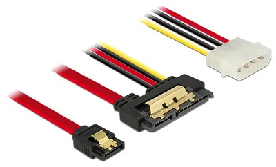 Obrázek produktu pro DELOCK SATA-Kabel SATA III + Molex 4Pin -> SATA 22Pin 0.30m