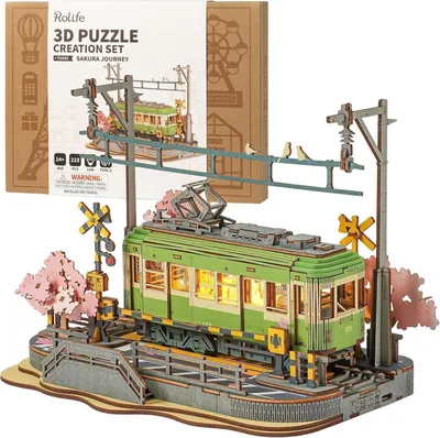 Immagine prodotto di Rolife 3D Sakura puzzle di legno da viaggio LED decorazione della casa portatili