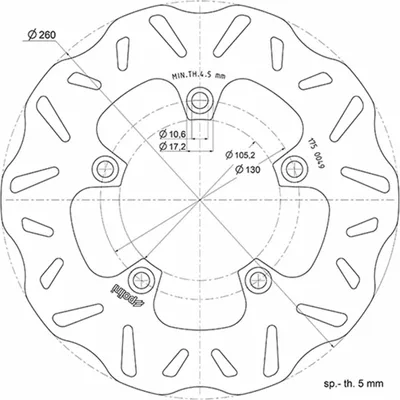 Produktbild von POLINI Bremsscheibe D.260 für KYMCO X CITING 250/300