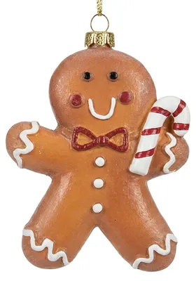Productafbeelding van Clayre & Eef kerstornament, peperkoekmannetje, bruin, kunststof