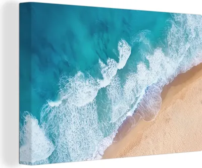 Produktbild von OneMillionCanvasses® - Leinwandbilder - 140x90 cm, Strand - Wasser - Meer, Wandbilder Kunstdruck Wanddekoration - Foto auf Leinwand - Gemälde auf Holzrahmen
