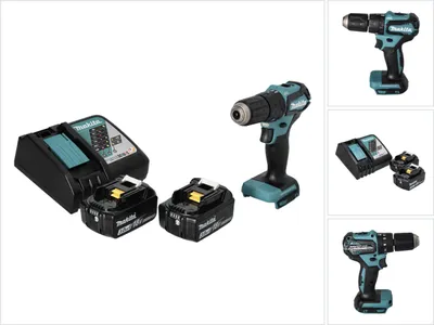 Produktbild von Makita DHP 483 RF Akku Schlagbohrschrauber 18 V 40 Nm Brushless + 2x Akku 3,0 Ah + Ladegerät