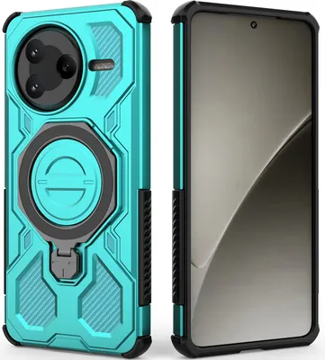 Obrázek produktu pro Odolný kryt na mobil pro Xiaomi Poco F7 Pro/Redmi K80, robustní pouzdro s prstenovým stojánkem, magnetický držák a stojánkem mátově zelená