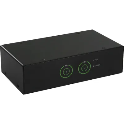 Zdjęcie produktu dla Przełącznik biurkowy KVM InLine® 61622I, 2-kierunkowy, DVI-I, hub USB 3.0, z dźwiękiem