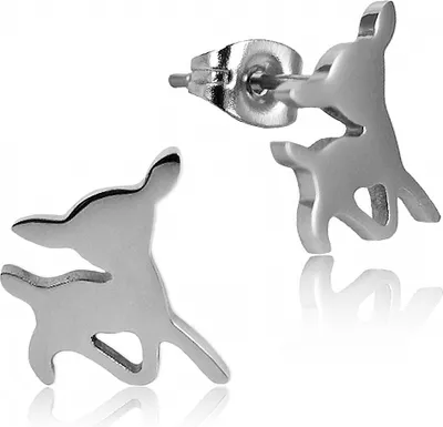 Produktbild von Edelstahl Ohrstecker Rehkitz