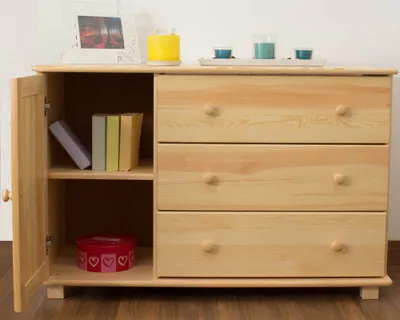 Produktbild von Kommode Massivholz 037 - Abmessung 78 x 118 x 47 cm (H x B x T)