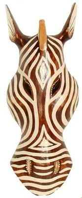 Produktbild von Maske Zebra 30 cm, Holz-Maske aus Bali, Wandmaske