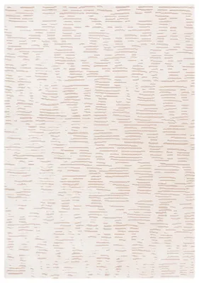 Gestreifter Kurzflor-Teppich, Elfenbein/Beige, 91x152 cm