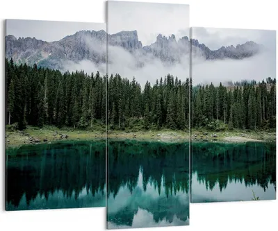 Produktbild von Bild auf Leinwand - Leinwandbild - 3 Teile - Landschaft Berge Wolken - 130x100cm - Wand Bild - Wanddeko - Wandbilder - Leinwanddruck - Bilder - Wanddekoration - Leinwand bilder - CB130x100-4671