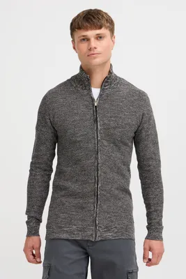 Immagine prodotto di INDICODE IDJadan, cardigan da uomo in maglia fine, felpa con zip, dettagli del marchio, misto cotone, vestibilità regular