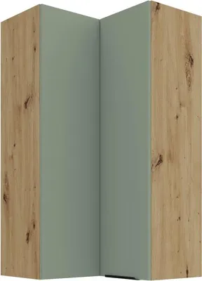 Immagine prodotto di Mobile alto angolare LUNARA 2 - 60x60 cm, verde / rovere artigianale