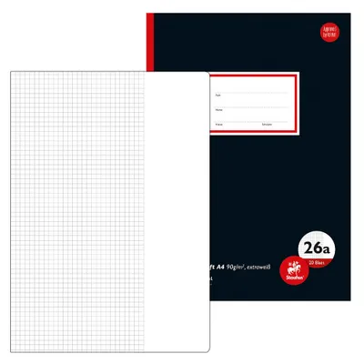 Obrázek produktu pro Staufen Schulheft Oberschule 9.0 cm Rand Lineatur 26a kariert Außenrand