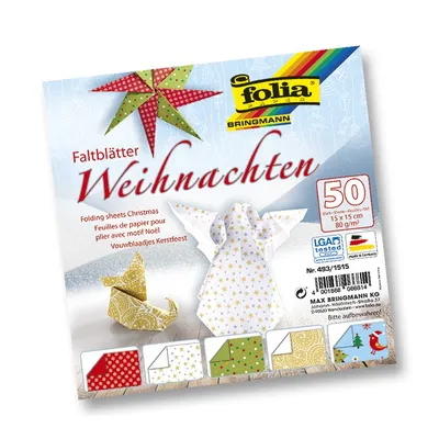 Produktbild von Falt-Blätter 15 x 15 cm für Origami "Weihnachten"