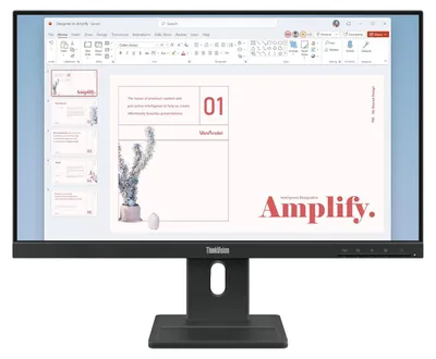Zdjęcie produktu dla Lenovo ThinkVision E24-40, 60,5 cm (23.8"), 1920 x 1080 px, Full HD, LCD, 6 ms, Czarny