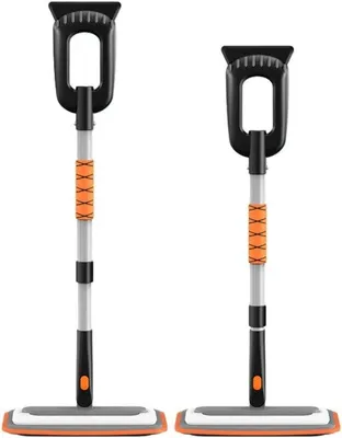 Produktbild von Famanu Autoschneeschaufel - Ausziehbar, Aluminium, Ergonomischer Griff - Orange