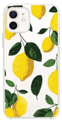 Produktbild von Flexible Hülle für das iPhone 12, TPU Silikon transparent, saftige Zitronen