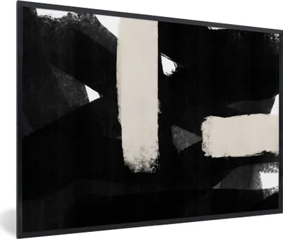 Produktbild von MuchoWow® Gerahmtes Poster Abstrakt - Pastell - Minimalismus 60x40 cm - Poster mit Schwarzem Bilderrahmen Wandposter Rahmen Foto Bilder - Printing - Wanddeko Schlafzimmer