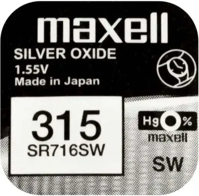 Zdjęcie produktu dla Maxell 18291700, Jednorazowa bateria, SR716SW, Srebrny-Oksydowany, 1,55 V, 10 szt., 23 mAh