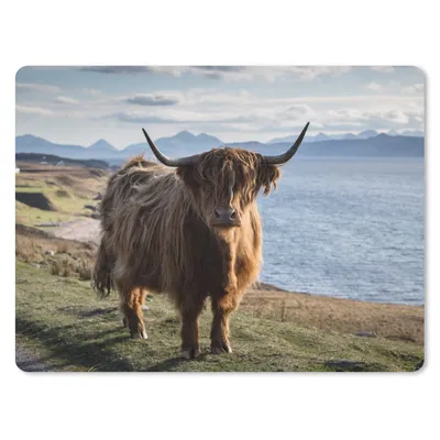 Produktbild von MuchoWow® Mauspad Mousepad Schottische Highlander - Bergen - Meer 40x30 cm - Mousepads - Maus Mat - Pad - Mausunterlage - Anti Rutsch