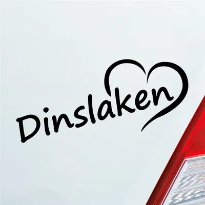 Produktbild von Auto Aufkleber Dinslaken Herz Stadt City Liebe Love Heimat Heart 19x8 cm Schwarz Glanz Sticker Heckscheibenaufkleber