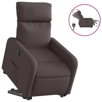 Produktbild von vidaXL Relaxsessel mit Aufstehhilfe Elektrisch Dunkelbraun Stoff