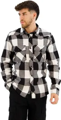 Image de Brandit - CHECKED FLANELL Shirt weiß / schwarz - XL