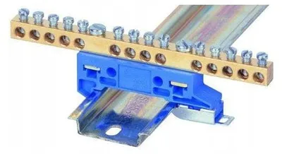 Image de Barre de connexion sur rail 18 pôles bleue TH35 0922-00